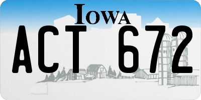 IA license plate ACT672