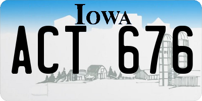 IA license plate ACT676