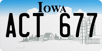 IA license plate ACT677