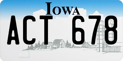 IA license plate ACT678