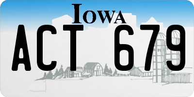 IA license plate ACT679