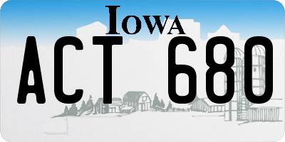 IA license plate ACT680
