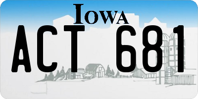 IA license plate ACT681