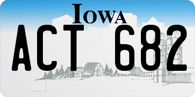 IA license plate ACT682