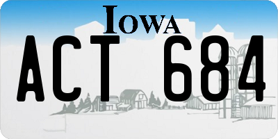 IA license plate ACT684