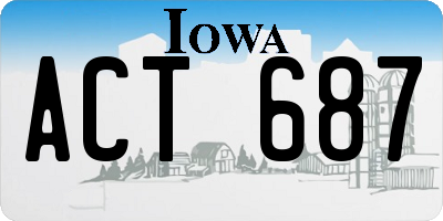 IA license plate ACT687