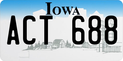 IA license plate ACT688