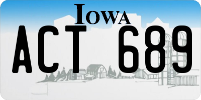 IA license plate ACT689