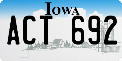 IA license plate ACT692