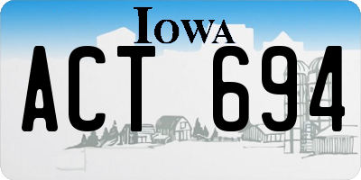 IA license plate ACT694