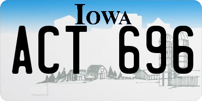 IA license plate ACT696