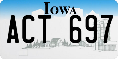 IA license plate ACT697