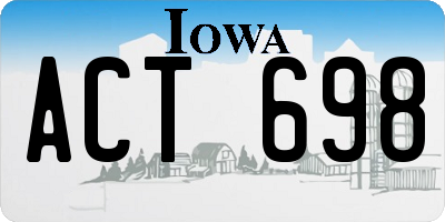 IA license plate ACT698