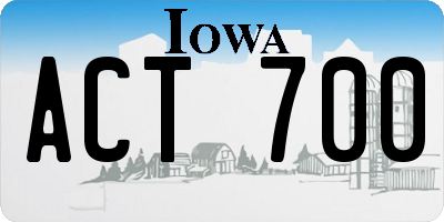 IA license plate ACT700