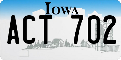 IA license plate ACT702