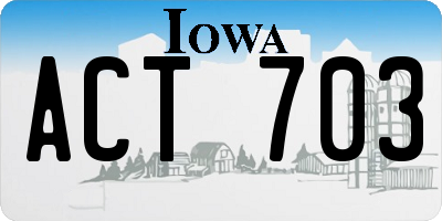 IA license plate ACT703
