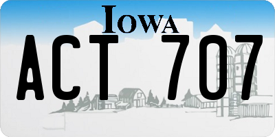 IA license plate ACT707