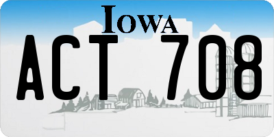 IA license plate ACT708