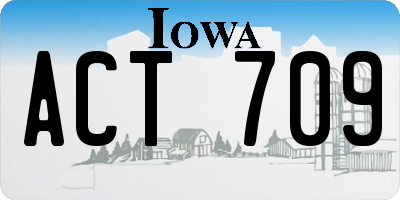 IA license plate ACT709