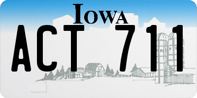 IA license plate ACT711