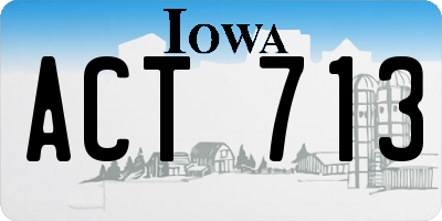 IA license plate ACT713