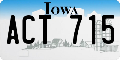 IA license plate ACT715