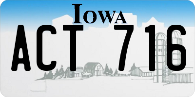 IA license plate ACT716