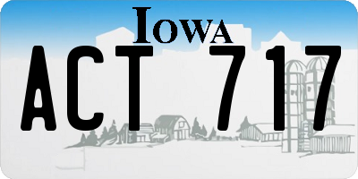 IA license plate ACT717