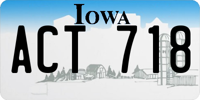 IA license plate ACT718