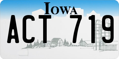 IA license plate ACT719