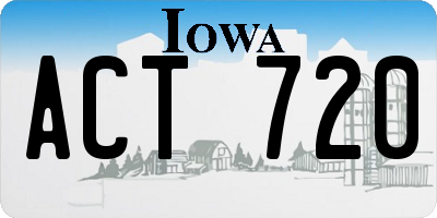 IA license plate ACT720