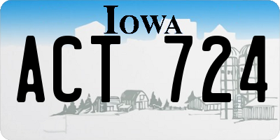 IA license plate ACT724