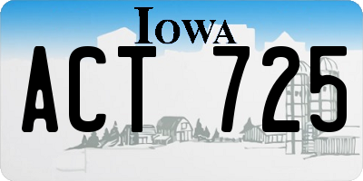 IA license plate ACT725
