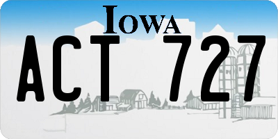 IA license plate ACT727