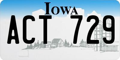 IA license plate ACT729
