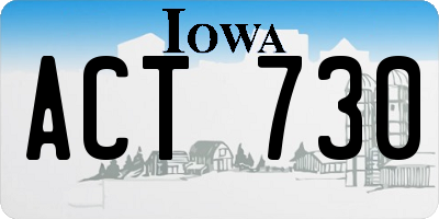 IA license plate ACT730