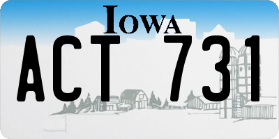 IA license plate ACT731