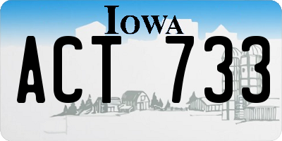 IA license plate ACT733