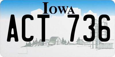 IA license plate ACT736