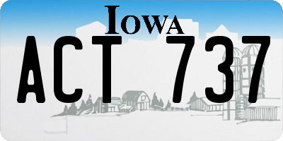IA license plate ACT737