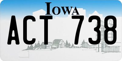 IA license plate ACT738