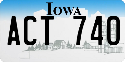 IA license plate ACT740