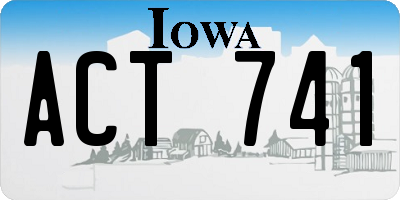 IA license plate ACT741