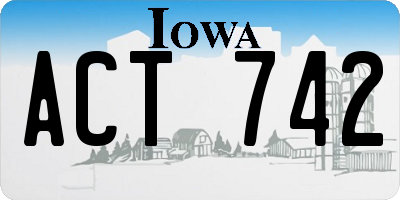 IA license plate ACT742