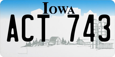 IA license plate ACT743