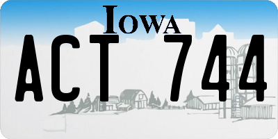IA license plate ACT744