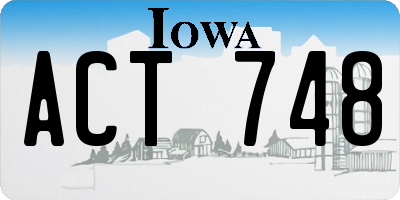 IA license plate ACT748