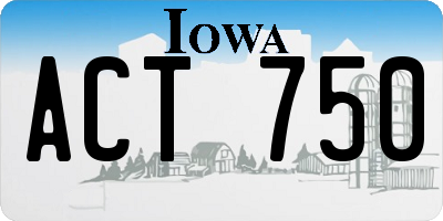 IA license plate ACT750