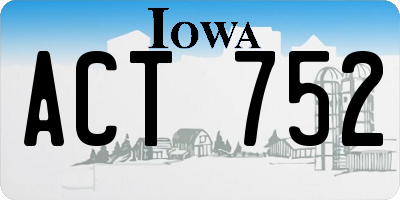 IA license plate ACT752