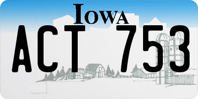 IA license plate ACT753